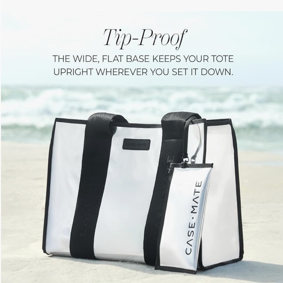 Case-Mate Jelly Tote Silver Chrome Beach Bag Pouch Accessory Large New with Tags - Picture 6 of 8